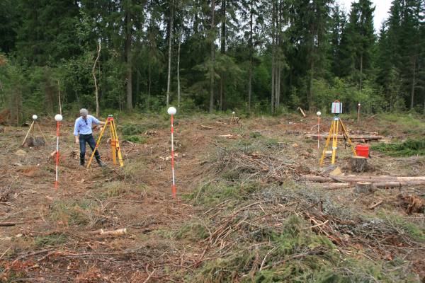Terrestial laser scanning of logging waste.