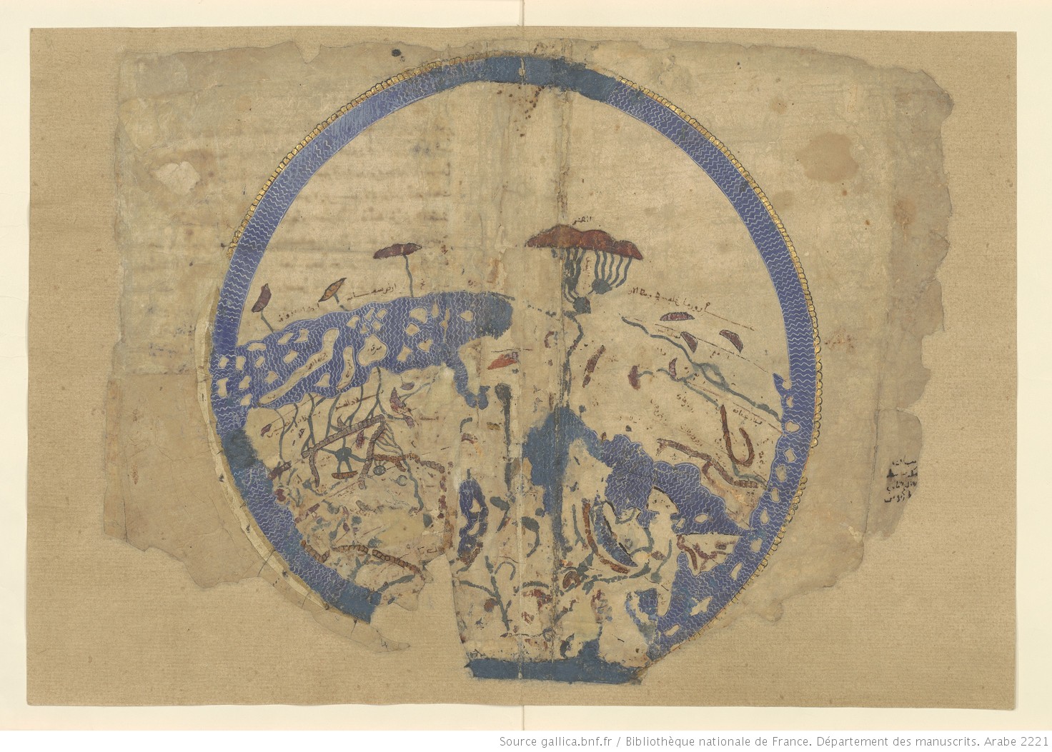 Muḥammad ibn Muḥammad al-Idrīsī. Nuzhat al-muštāq fī iḫtirāq al-āfāq. Kuva kartasta