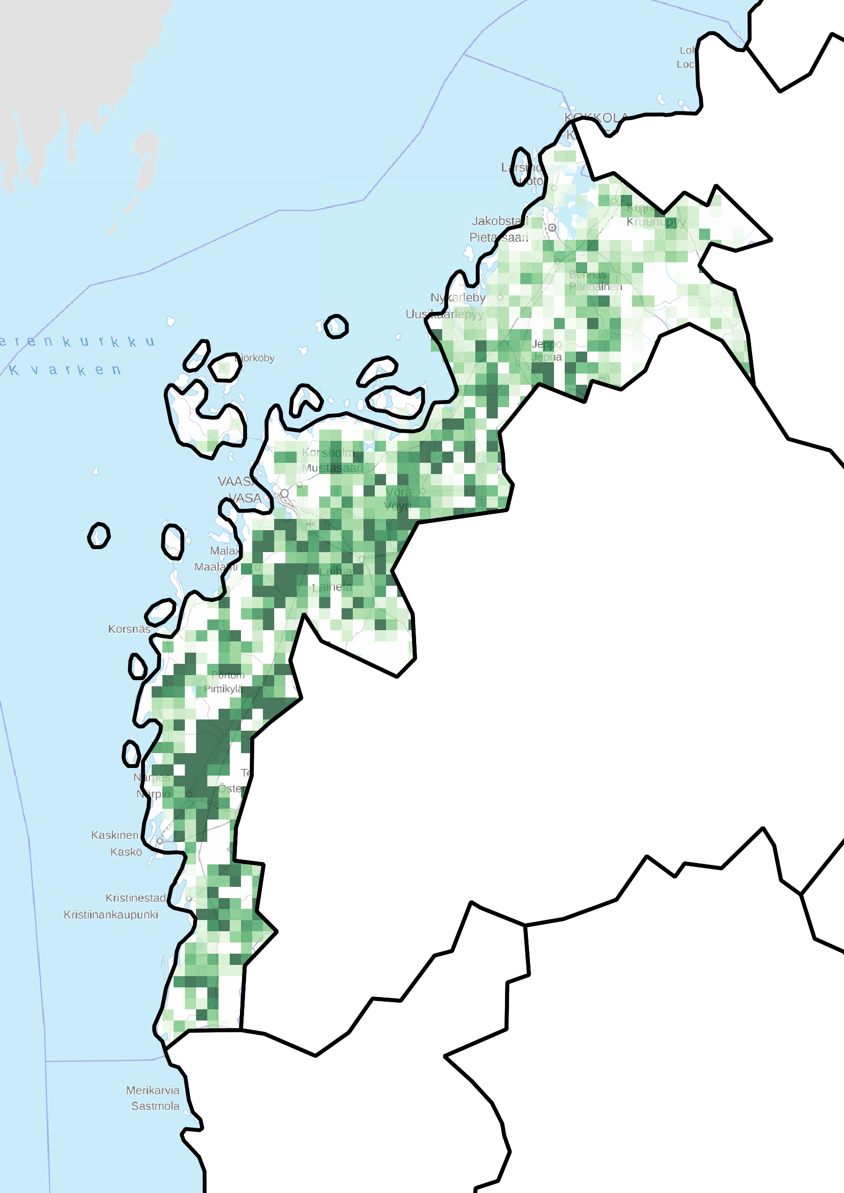 Den nedre delen av bilden visar ett fält och den övre delen visar en blå himmel.