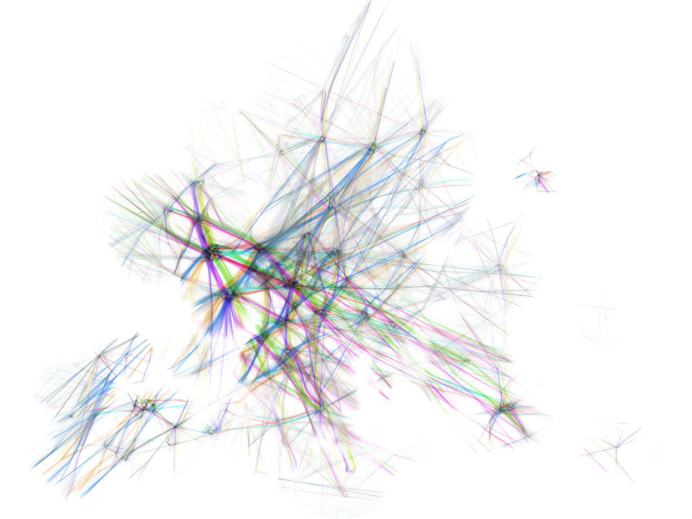 Lentoreittien visualisointi.