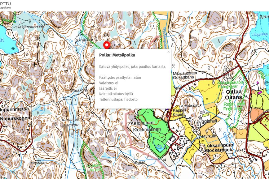 Maastoreitit Reilaan Karttakertun Avulla Maanmittauslaitos