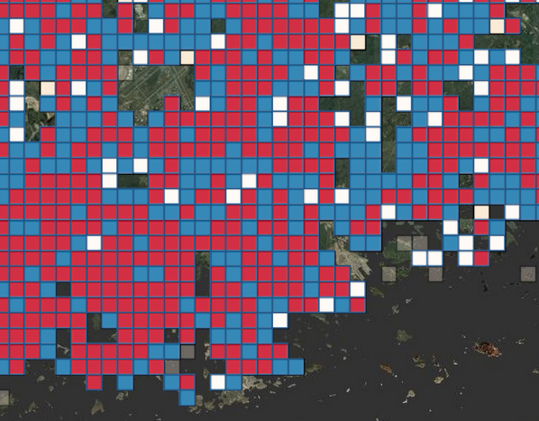 Väestöruuduille laskettu muutos