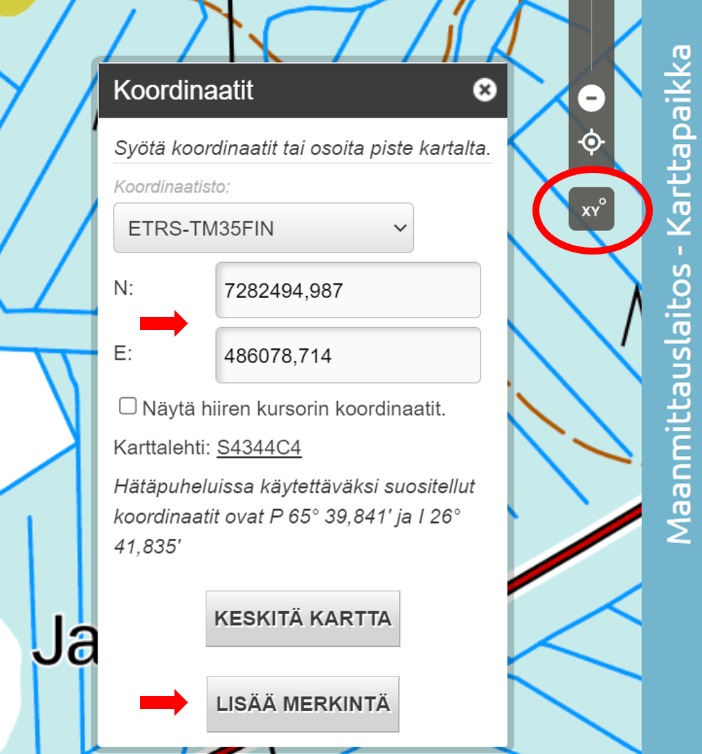 Vinkkej Karttapaikan K ytt n Maanmittauslaitos