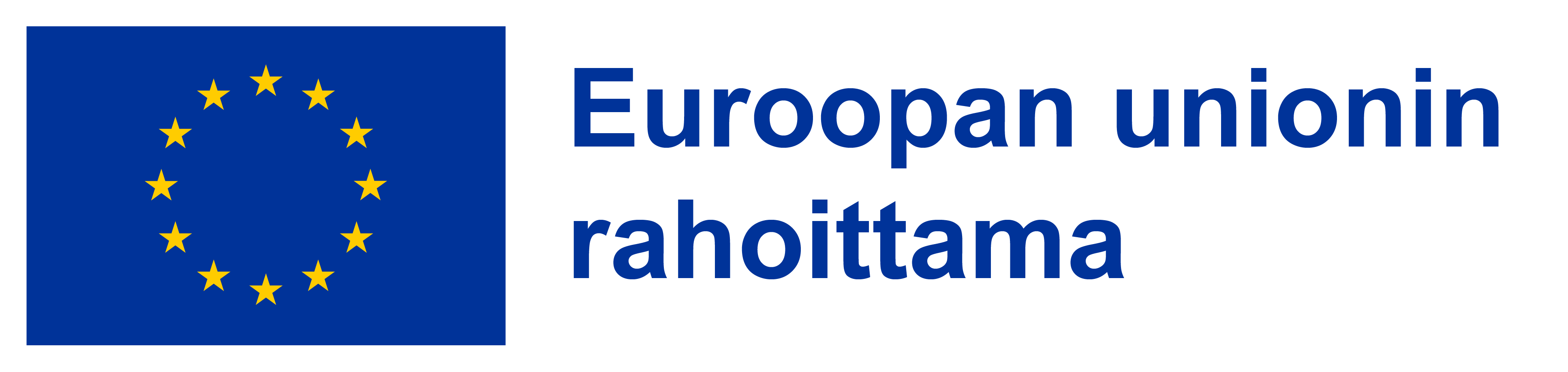 Logo, jossa EU-lippu ja teksti Euroopan unionin rahoittama