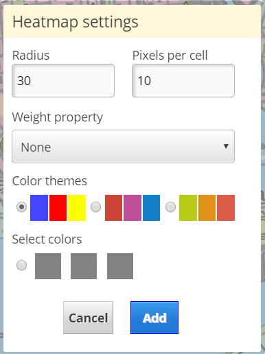 Heatmap settings