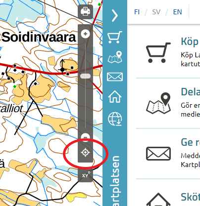 Ikonen Visa din position