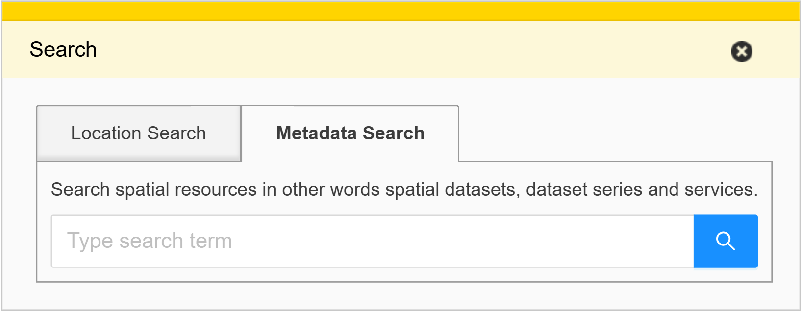 A photo of Metadata search field