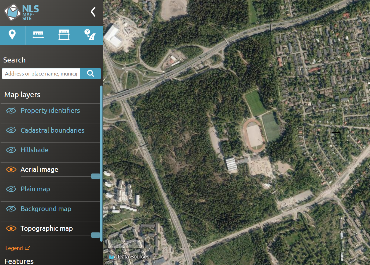 MapSite screenshot of Pirkkola in Helsinki.