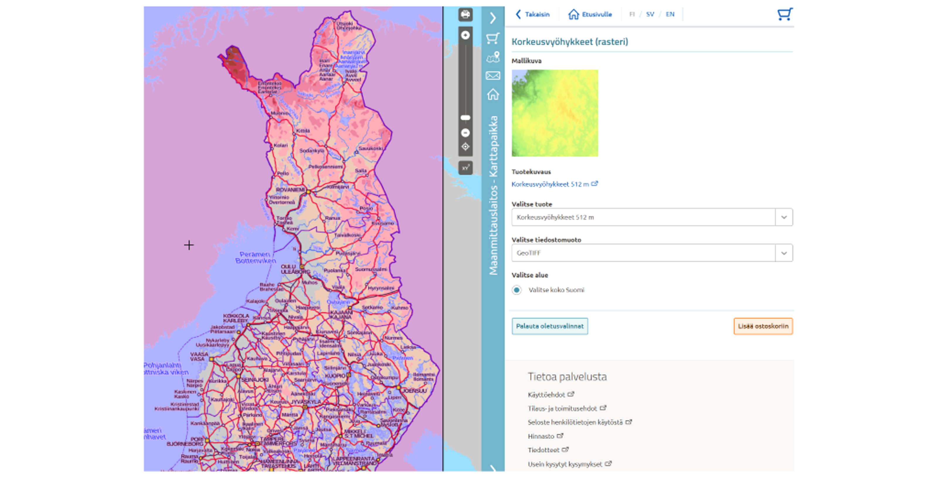 Elevation zone raster data in MapSite