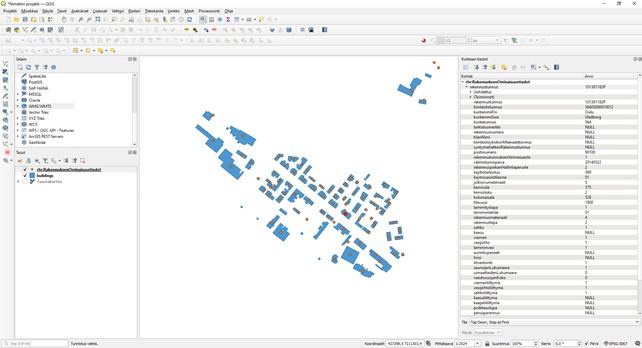 Kuva QGIS käyttöliittymästä.