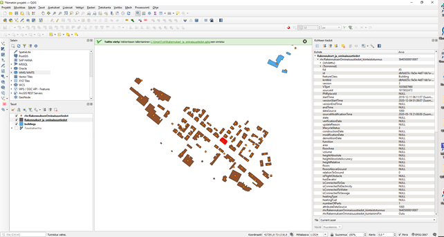 Kuva QGIS käyttöliittymästä.