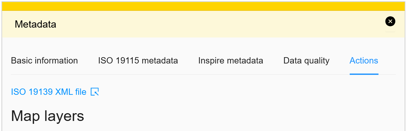 Tabs in the metadata view