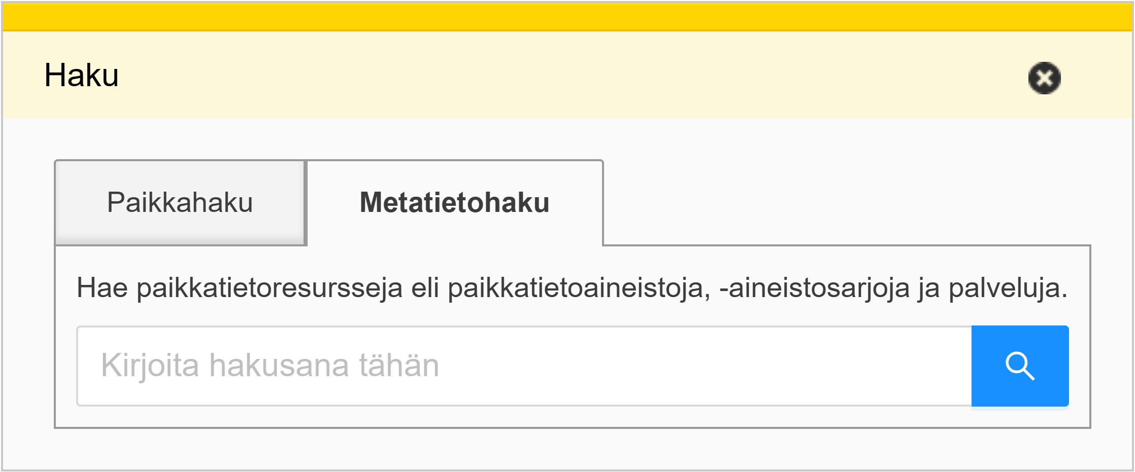 Kuva Metatietohaku-kentästä