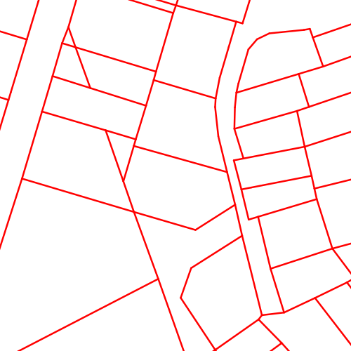 Kiinteistöjaotus, resoluutio 0.5 m/px