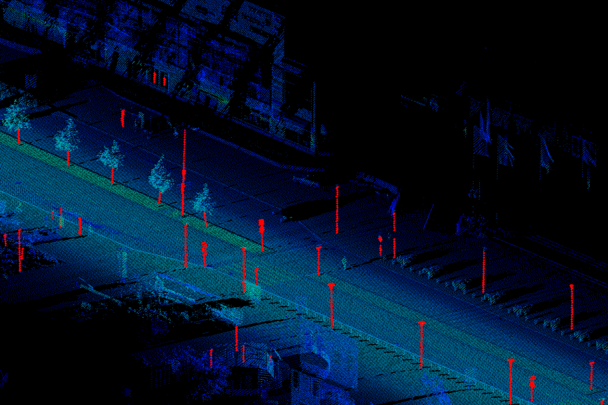 Laserkeilauksella muodotettu pistepilvi.