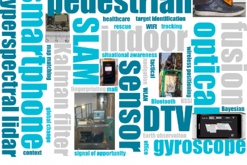 Picture of sensors and indoor navigation terms.