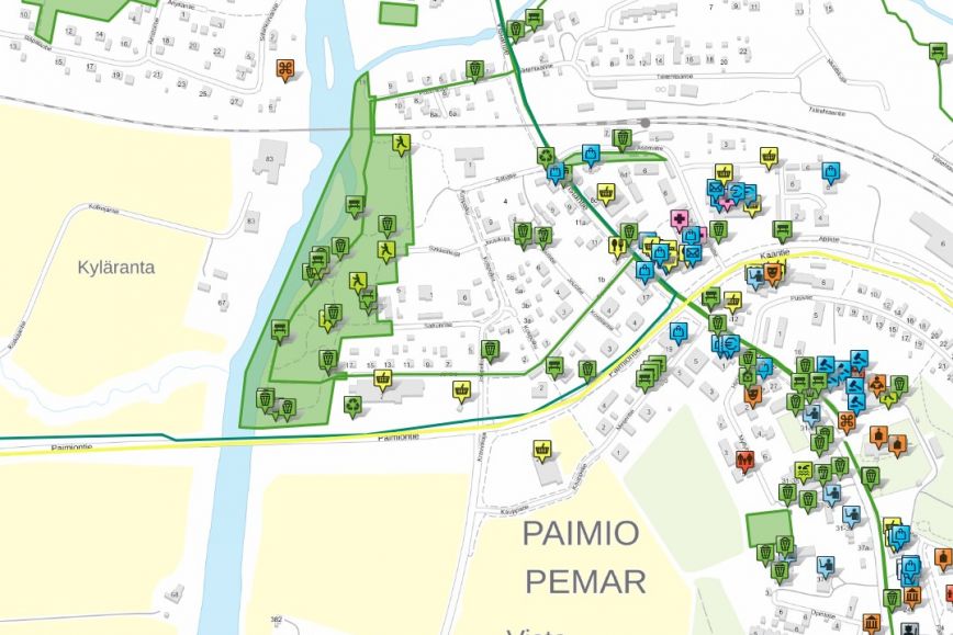 Näkymä Paimion karttapalvelusta