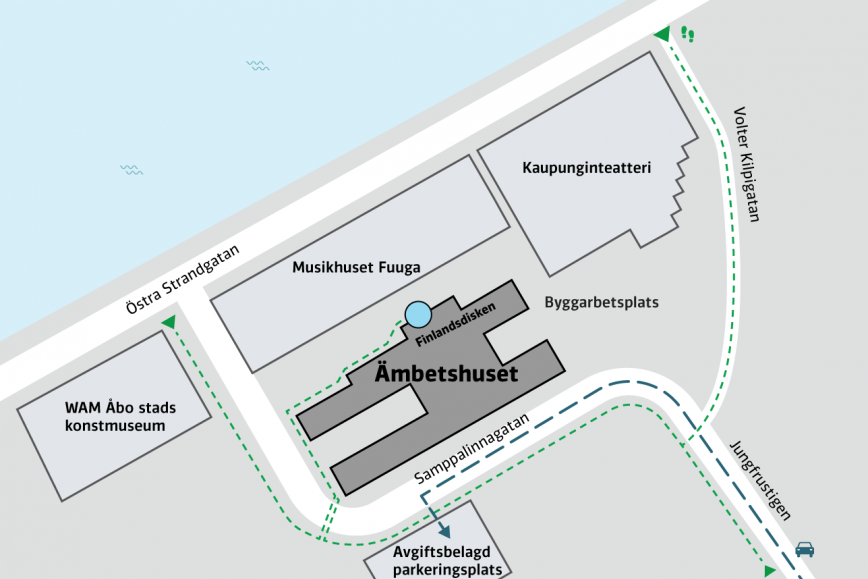Vägbeskrivning till servicestället i Åbo.