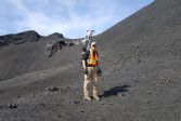 Professor Antero Kukko using the backpack laser scanner